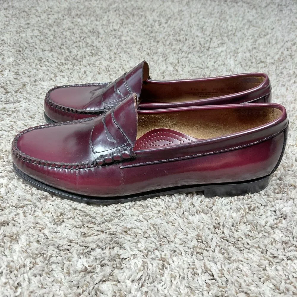 G.H. Bass & Co. Weejuns Burgundy Leather Penny Loafers Men's 11.5 EE Shoes